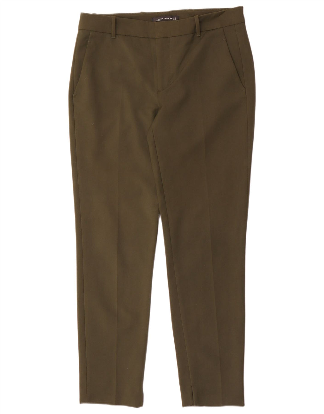 Zara Dame tilspidsede Chinobukser Medium W28 L28 Khaki