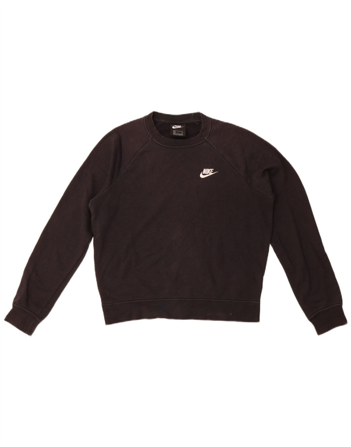 Nike Dame Oversized Sweatshirt Jumper UK 10 Small Black Bomuld