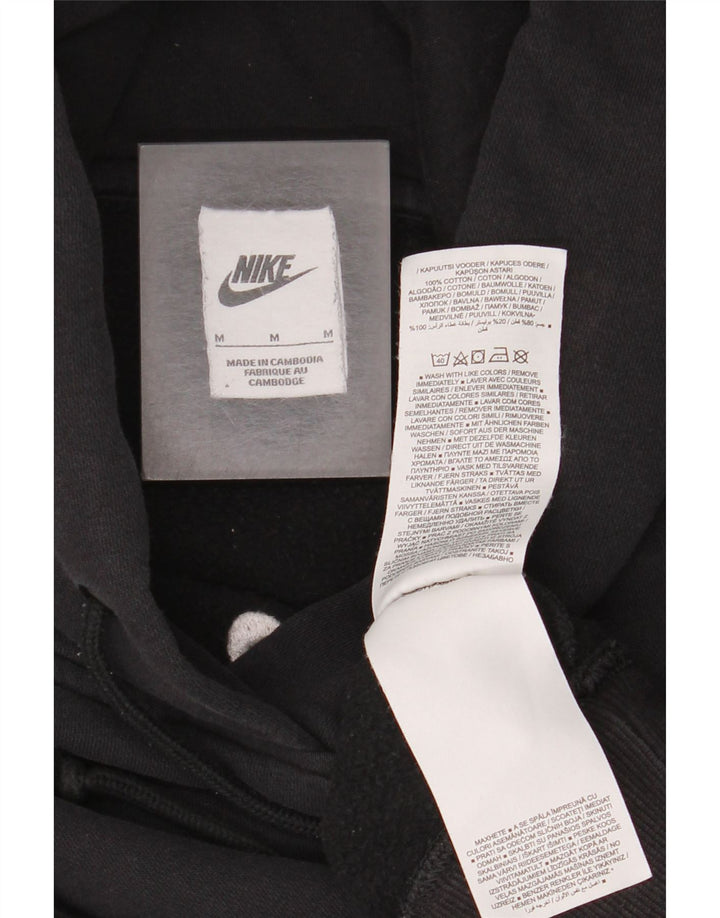 Nike Dame Oversized Hoodie Jumper UK 14 Medium Sort Bomuld