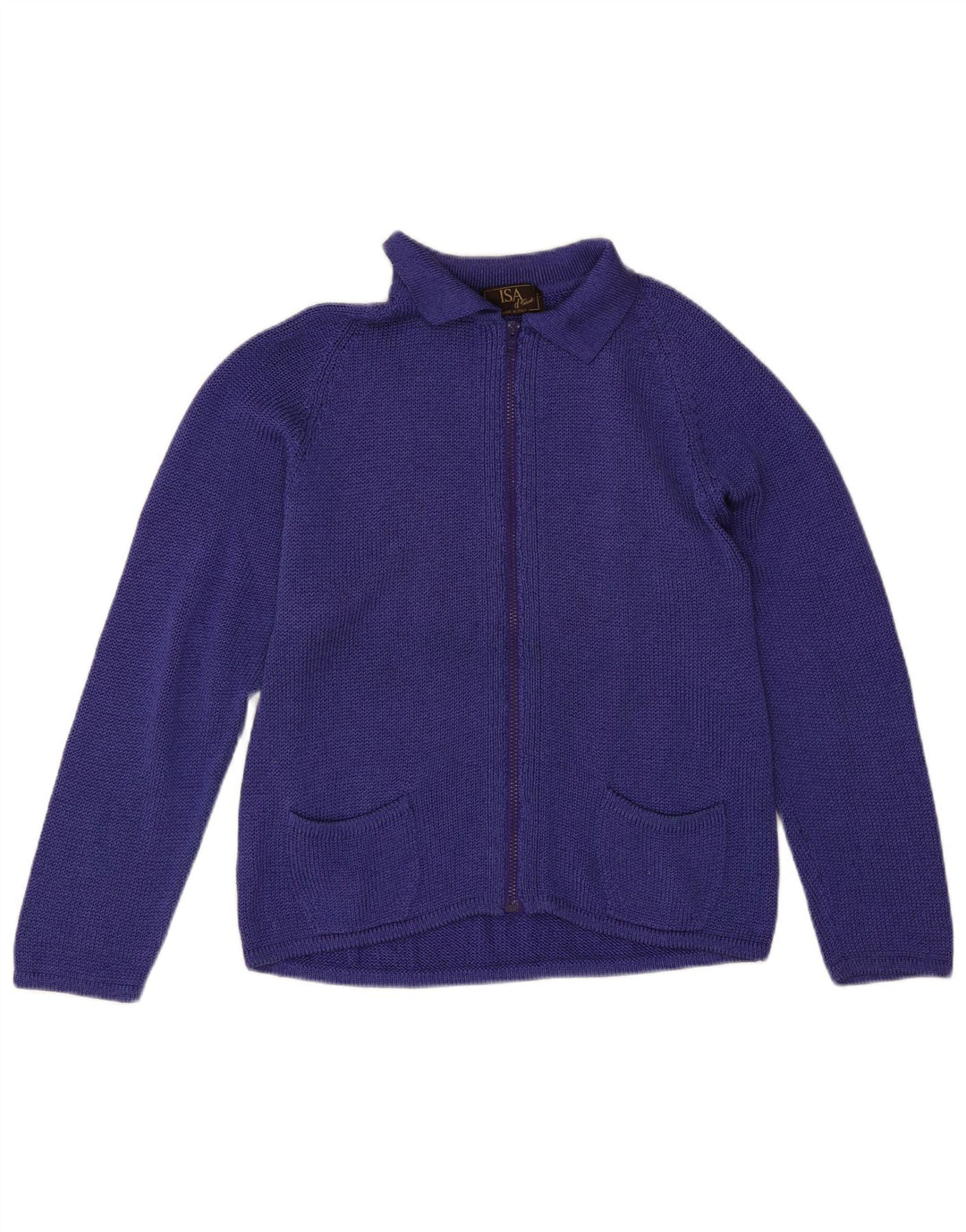Vintage dame cardigan sweater IT 46 Stor lilla bomuld