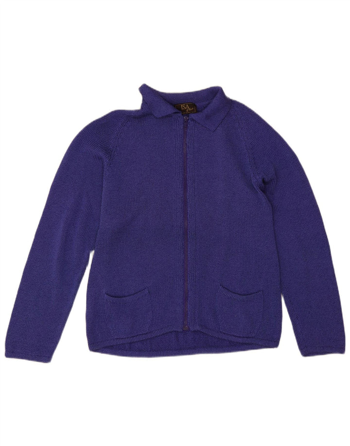 Vintage dame cardigan sweater IT 46 Stor lilla bomuld