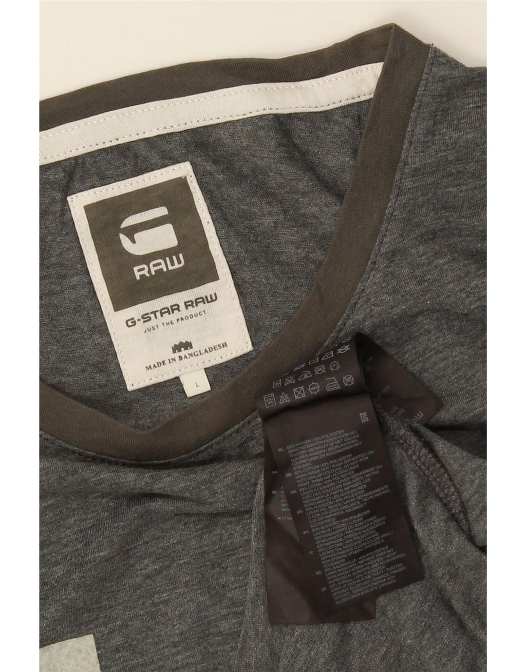 G-STAR Herre Grafisk T-Shirt Top Stor Grå Bomuld