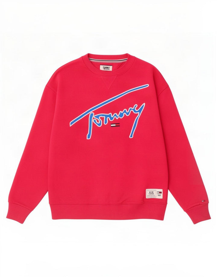 Tommy Hilfiger grafisk sweatshirt til mænd, lille pink bomuld