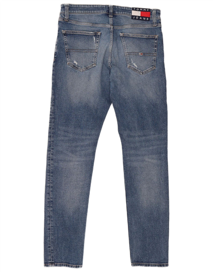 Tommy Hilfiger Herre Distressed Slim Jeans W30 L34 Blå Bomuld