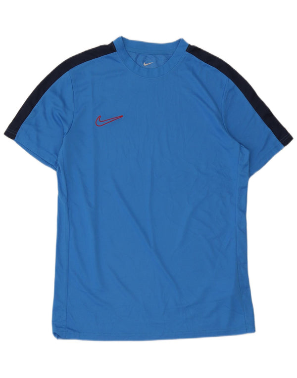 Nike Herre Dri Fit Slim Fit T-shirt Top Stor Blå Colourblock Polyester