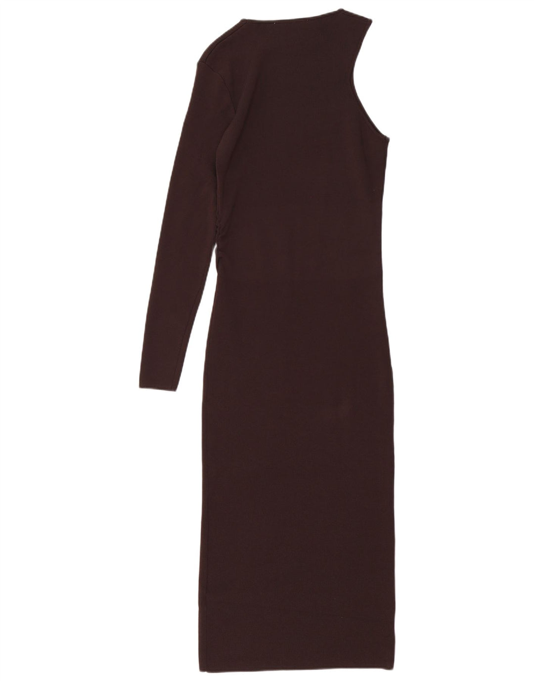 Zara Womens One Shoulder Dress UK 12 Medium Brown