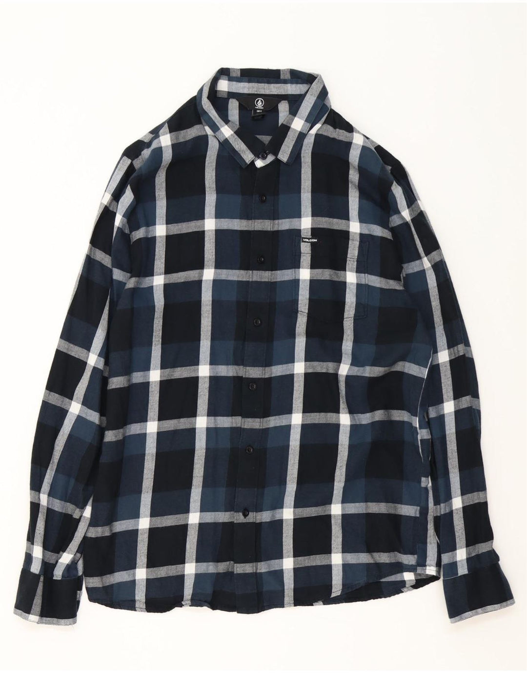 Volcom Herre flannelskjorte Stor marineblå ternet bomuld
