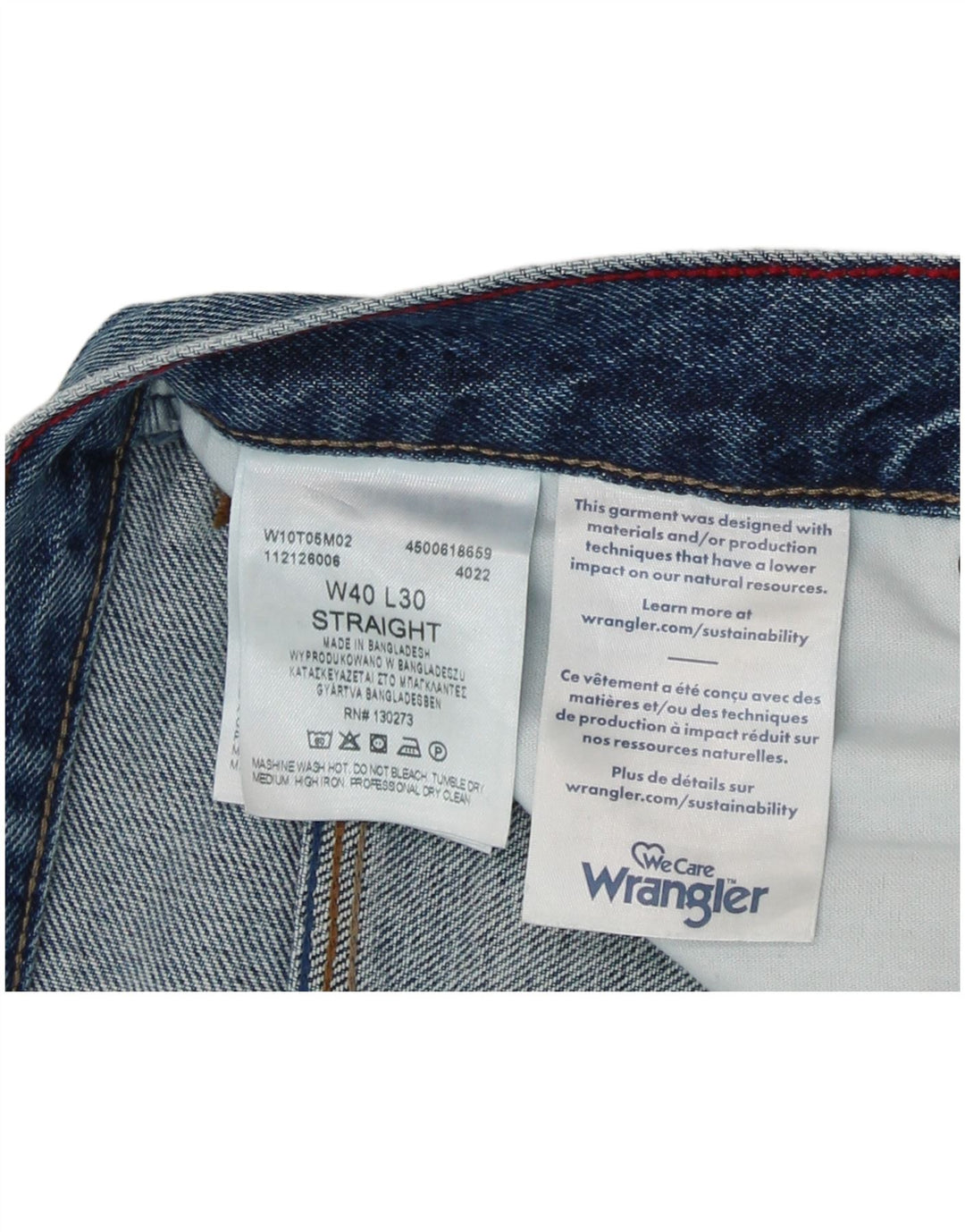 Wrangler Straight Jeans til mænd W40 L27 blå bomuld