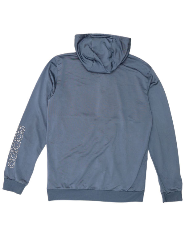 Adidas Mens Zip Hoodie Sweater Medium Blue Polyester