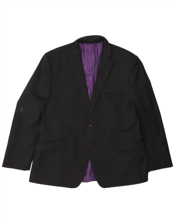 Ted Baker Herre 2 Button Blazer Jacket UK 40 Large Black Wool