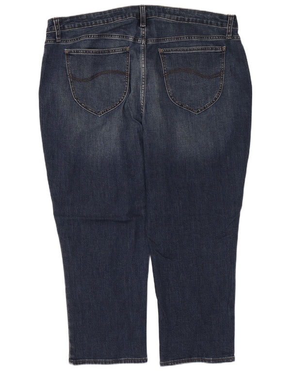 Lee Womens Riders Mid Rise Capri Jeans US 20 3XL W40 L23 Marineblå Bomuld
