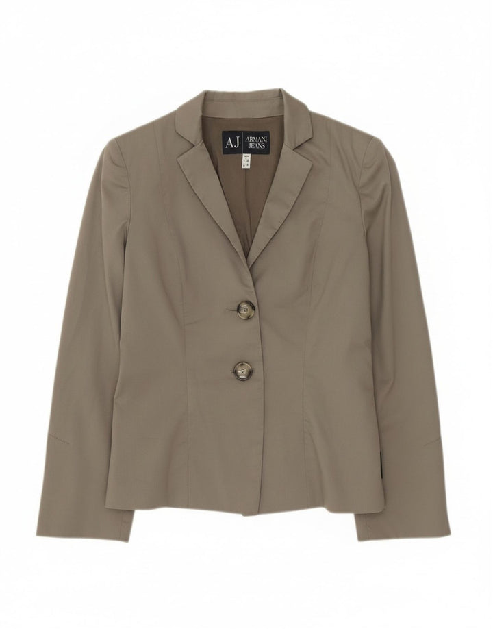 Armani Jeans Dame 2-knaps blazerjakke EU 40 mellemgrå bomuld