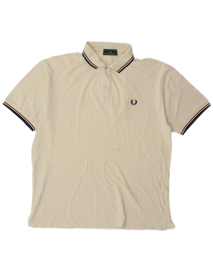 Fred Perry herre poloshirt, stor råhvid bomuld