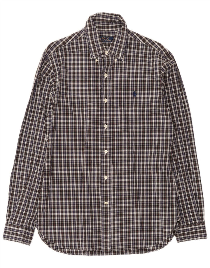 Polo Ralph Lauren herreskjorte str. 15 Medium marineblå ternet bomuld