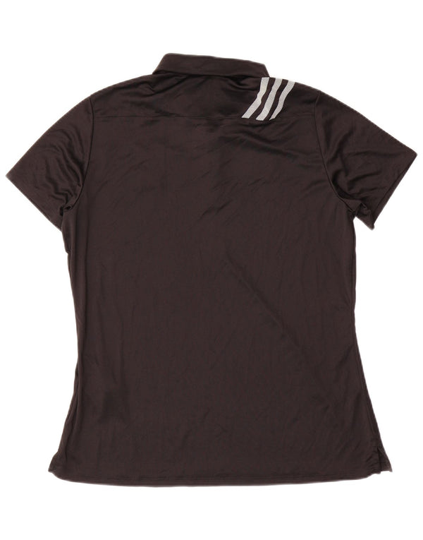 Adidas Womens Polo Shirt UK 16/18 Large Black Polyester