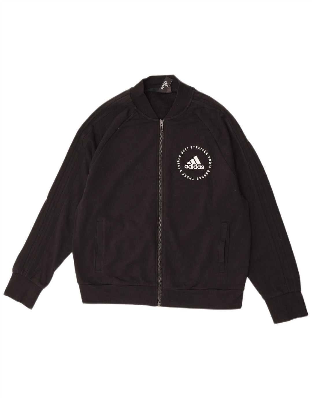 Adidas Grafisk træningsdragt topjakke til kvinder UK 12/14 Medium Sort bomuld