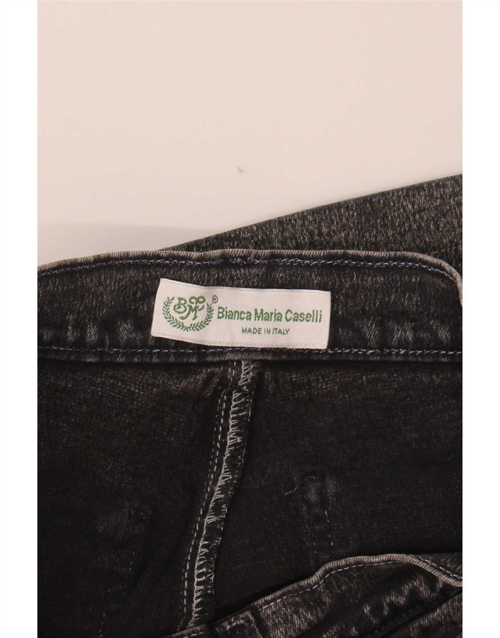 Bianca Maria Caselli Dame Bootcut Jeans IT 42 Medium W27 L30 Sort Bomuld