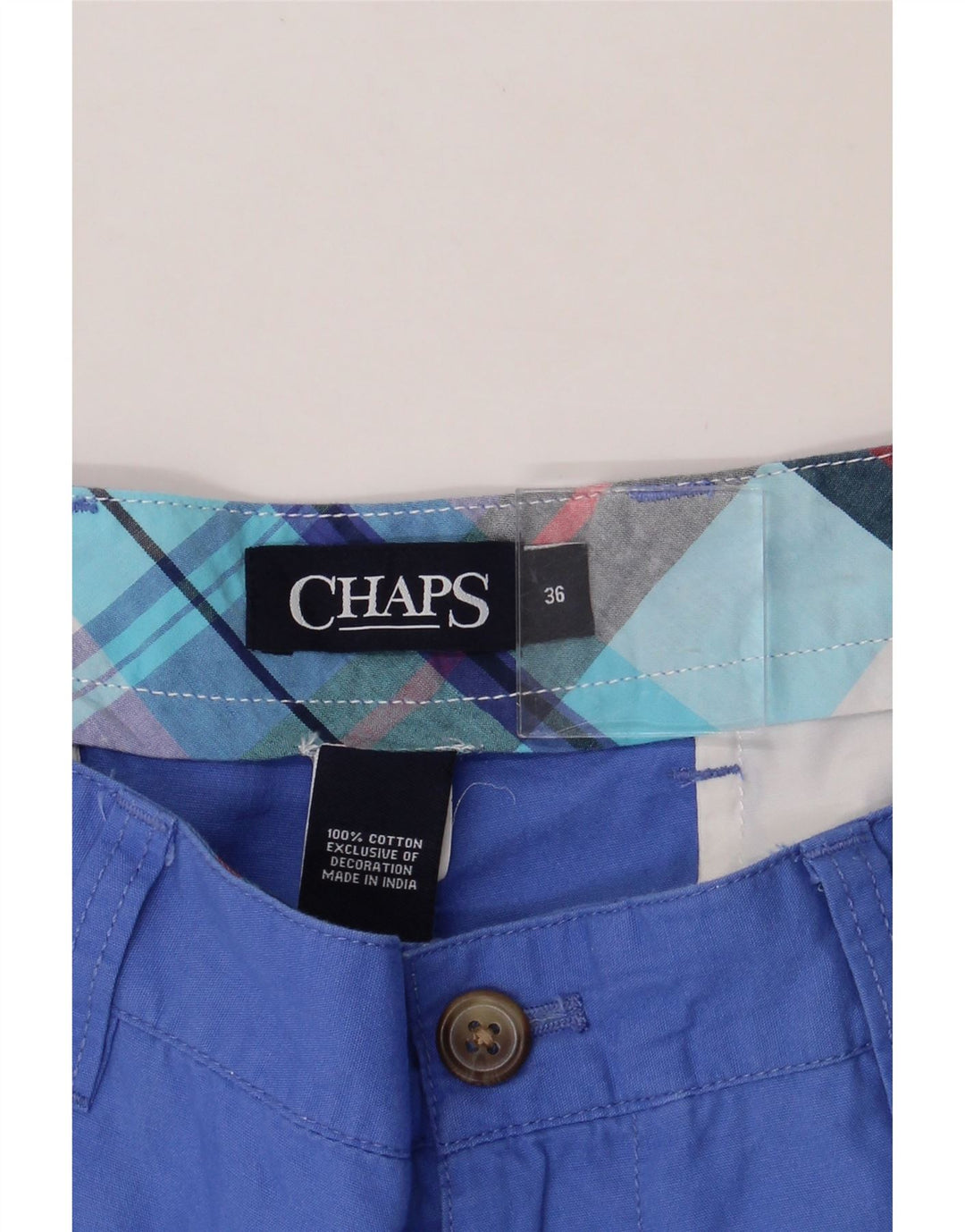 CHAPS Mens Chino Shorts W36 Large  Blue Cotton Vintage Chaps and Second-Hand Chaps from Messina Hembry 