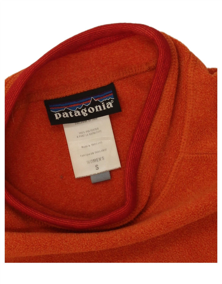 Patagonia Dame Fleece Jumper UK 10 Small Orange Polyester