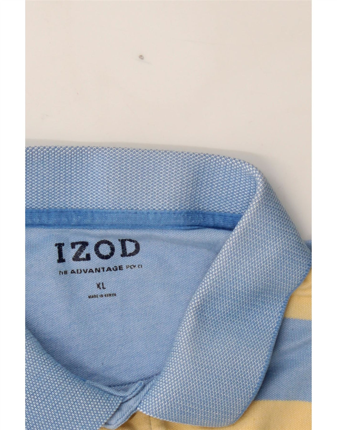 IZOD Mens Polo Shirt XL Yellow Striped Cotton Vintage Izod and Second-Hand Izod from Messina Hembry 