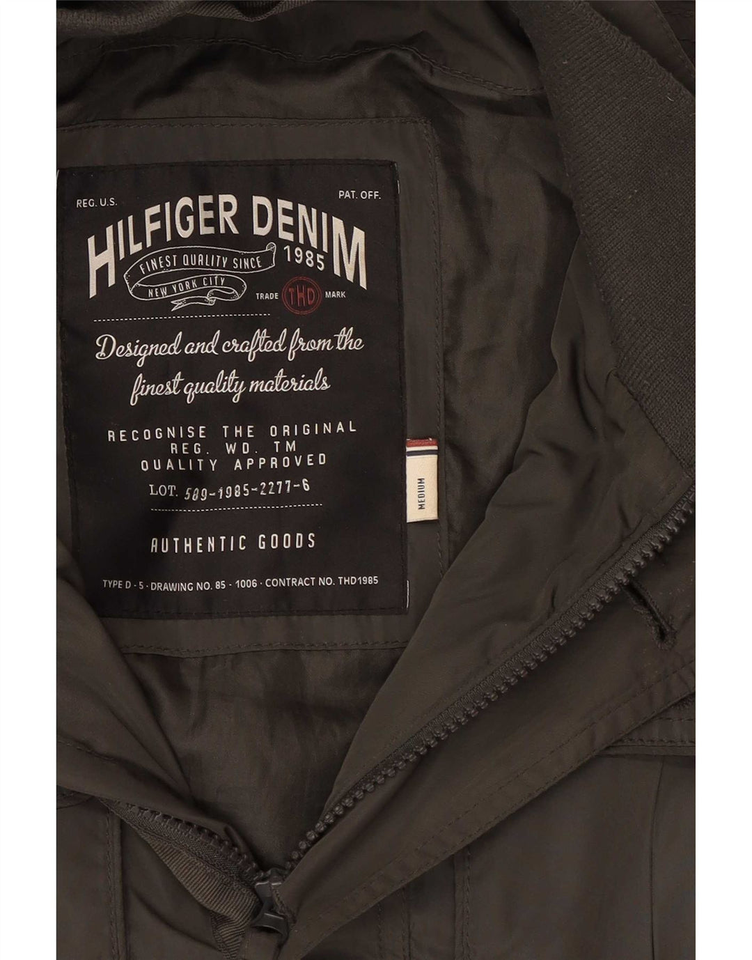 Tommy Hilfiger Herre Military Jacket UK 38 Medium Khaki Polyester