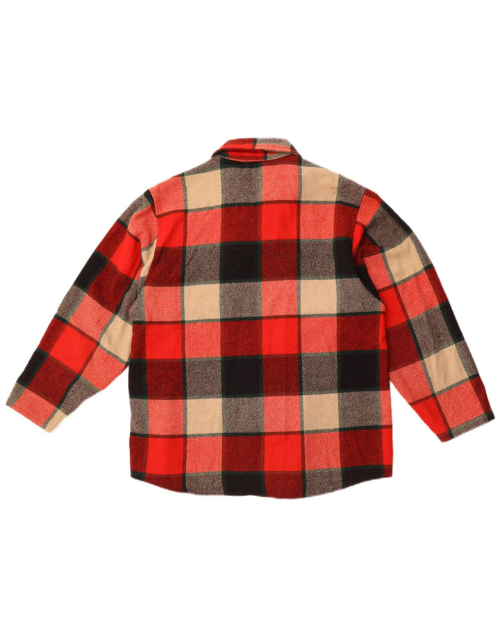 BENETTON Dame Flanellskjorte UK 18 XL Flerfarvet ternet akryl