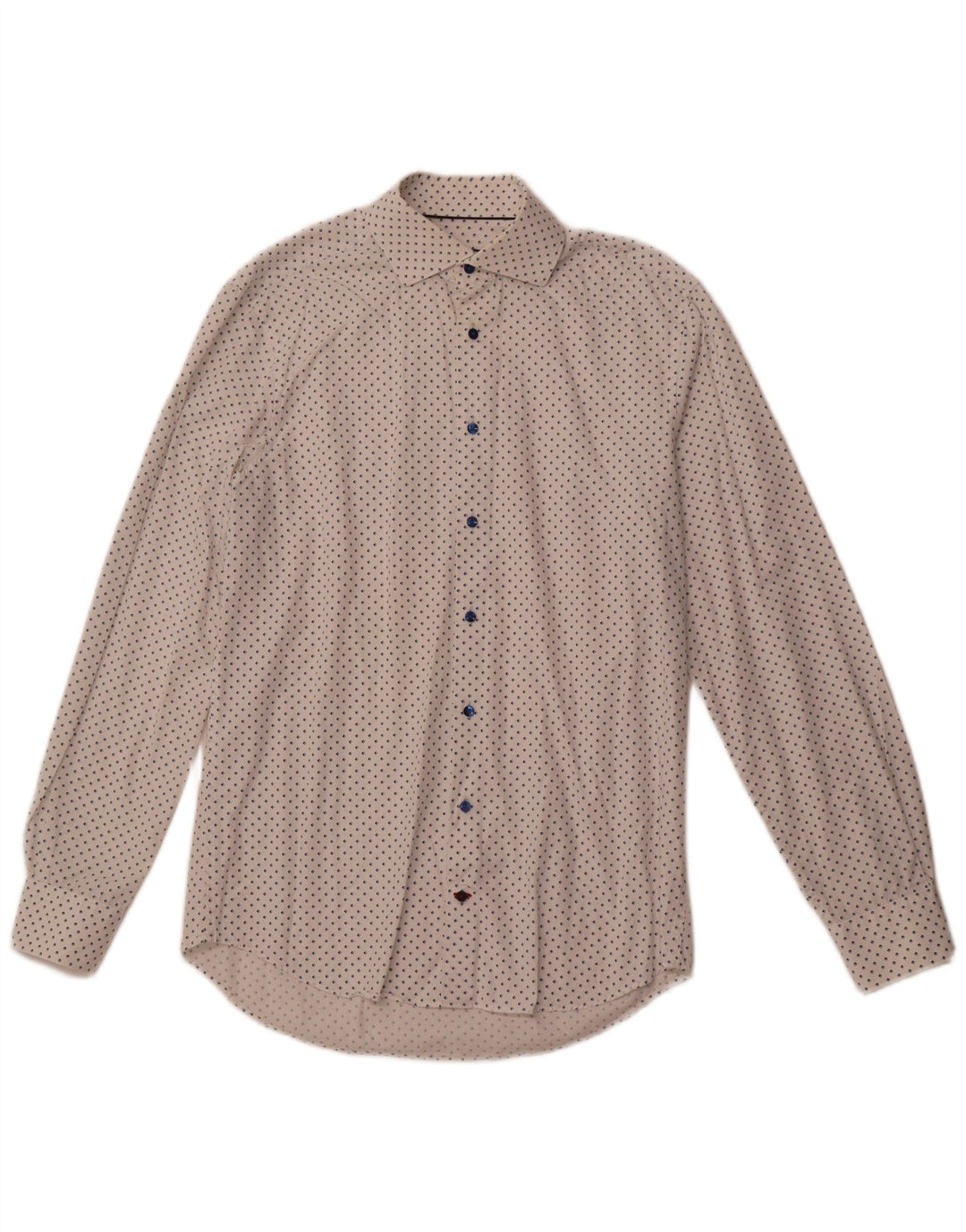 TOMMY HILFIGER Skræddersyet herreskjorte str. 39 15 1/2 Medium Hvid Geometrisk