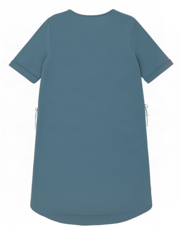Zara Womens Short Sleeves Shift Dress UK 14 Medium Blue Polyester