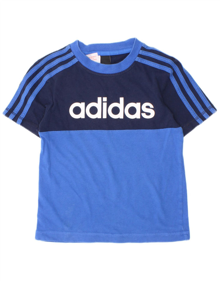Adidas drenge grafisk t-shirt top 7-8 år blå farveblok