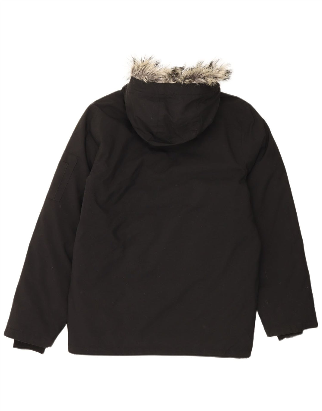 Adidas Herre Hooded Parka Jacket UK 36 Small Black Nylon
