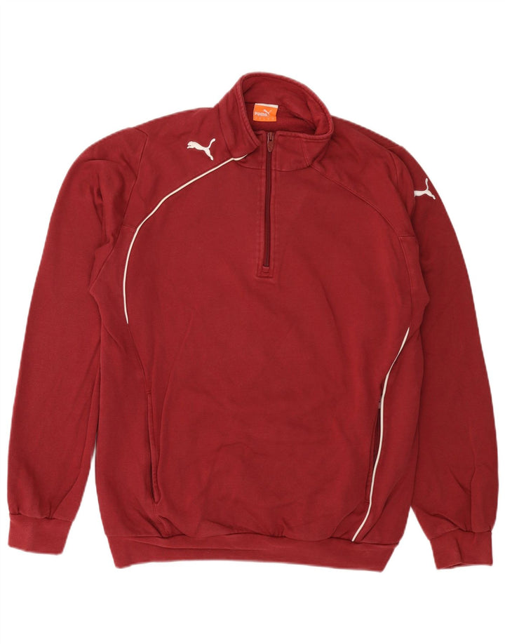 Puma Sweatshirt med lynlås til mænd Medium Bourgogne bomuld