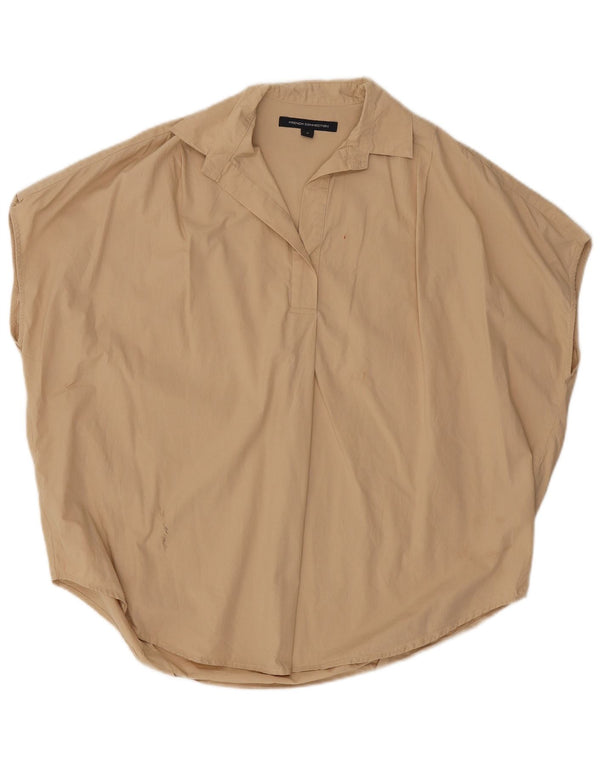 French Connection Dame Ærmeløs Oversized bluse Top UK 14 Medium Beige