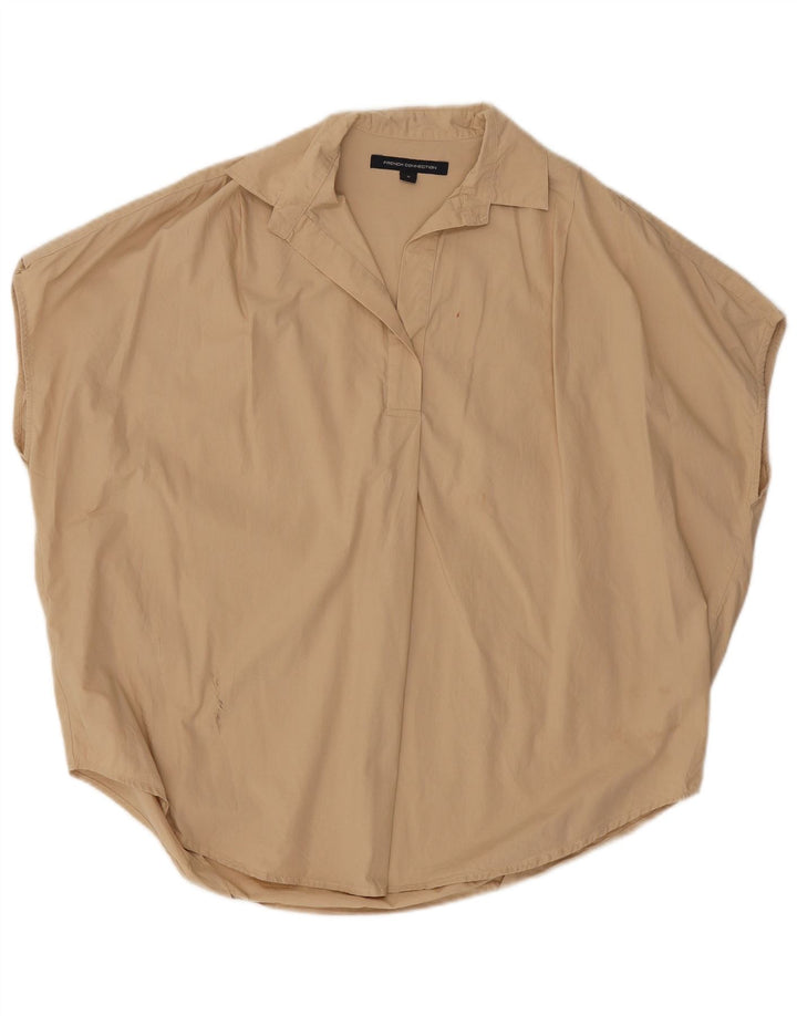 French Connection Dame Ærmeløs Oversized bluse Top UK 14 Medium Beige