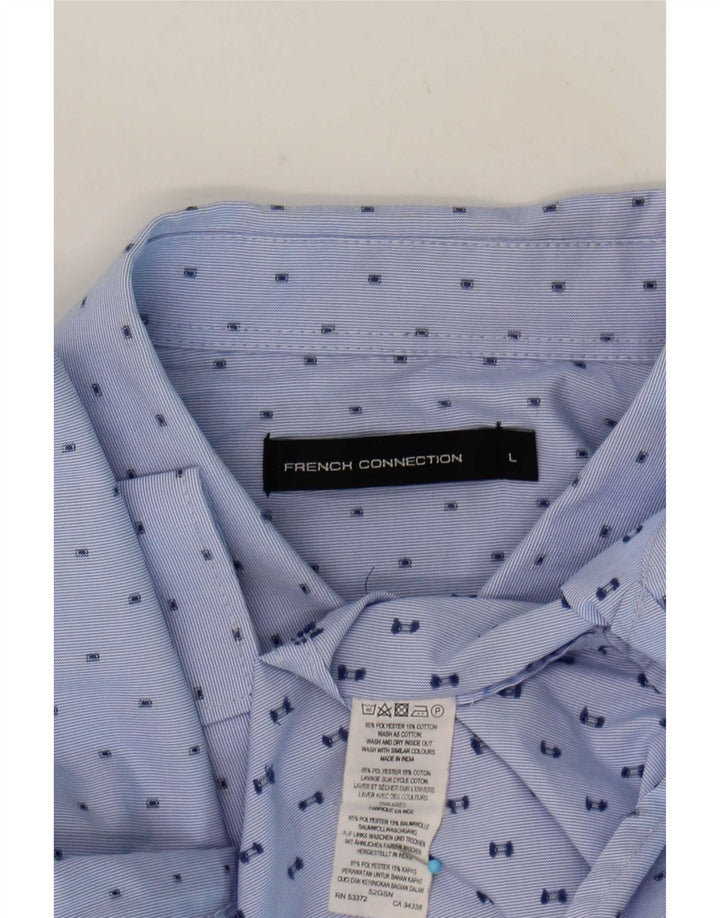 French Connection Herreskjorte Stor blå plettet polyester