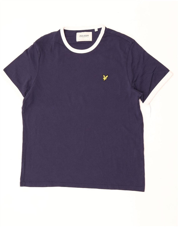 Lyle & Scott Herre T-Shirt Top Stor Marineblå Colourblock