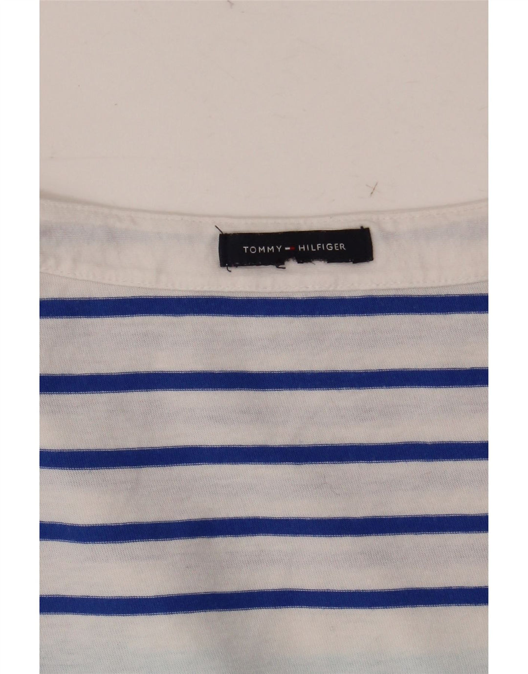 TOMMY HILFIGER Dame Top 3/4 ærmer UK 12 Mellem blå stribet