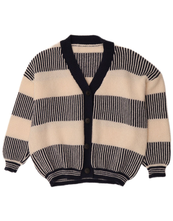 Vintage dame cardigan sweater UK 18 XL marineblå stribet