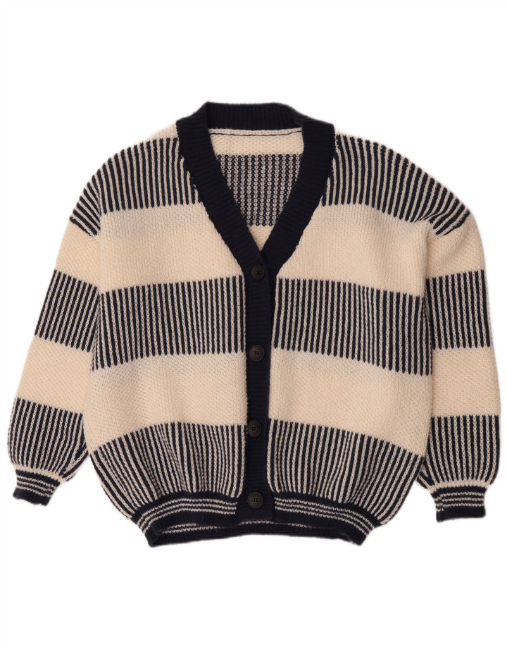 Vintage dame cardigan sweater UK 18 XL marineblå stribet