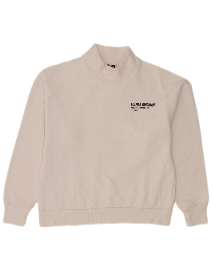 Colmar Womens Oversized Sweatshirt Jumper UK 10 Small White Bomuld
