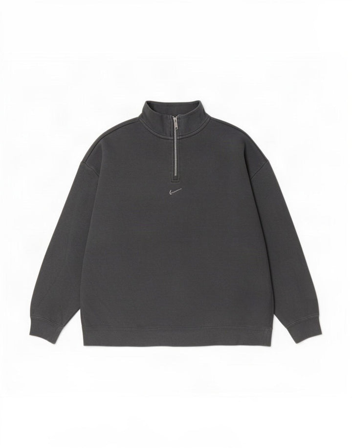 Nike Herre Loose Fit Grafisk Sweatshirt med lynlåshals Jumper Medium Sort Bomuld
