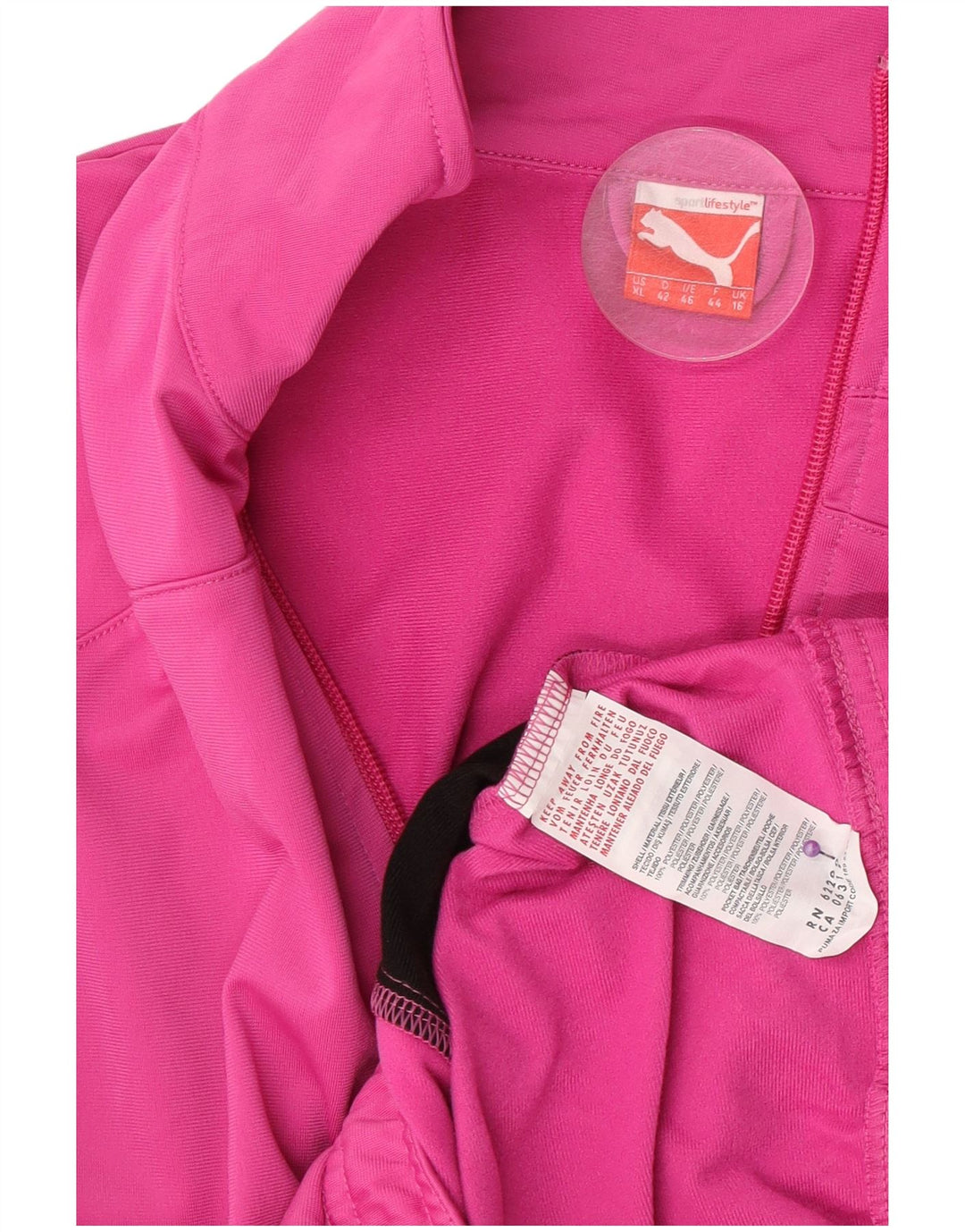 Puma træningsdragt topjakke til kvinder UK 16 Large Pink Colourblock Polyester