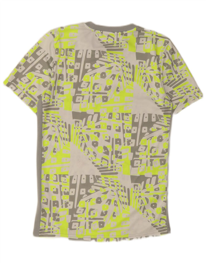 NIKE Mens Dri Fit Graphic T-Shirt Top Small Grey Geometric Polyester
