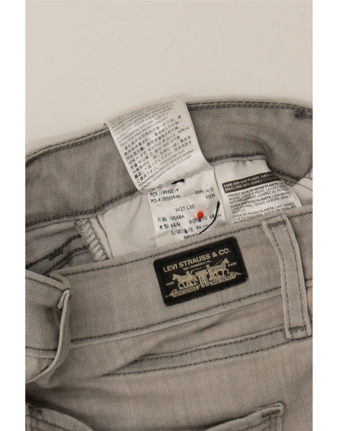 LEVI'S Womens Skinny Jeans W27 L30  Grey Cotton Vintage Levi's and Second-Hand Levi's from Messina Hembry 