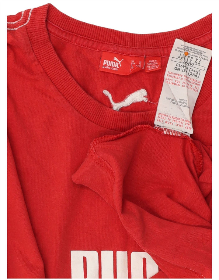 PUMA Grafisk T-shirt til mænd, medium rød bomuld