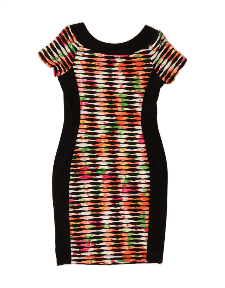 JOSEPH RIBKOFF Womens Bodycon Dress UK 10 Small  Black Striped Polyester Vintage Joseph Ribkoff and Second-Hand Joseph Ribkoff from Messina Hembry 