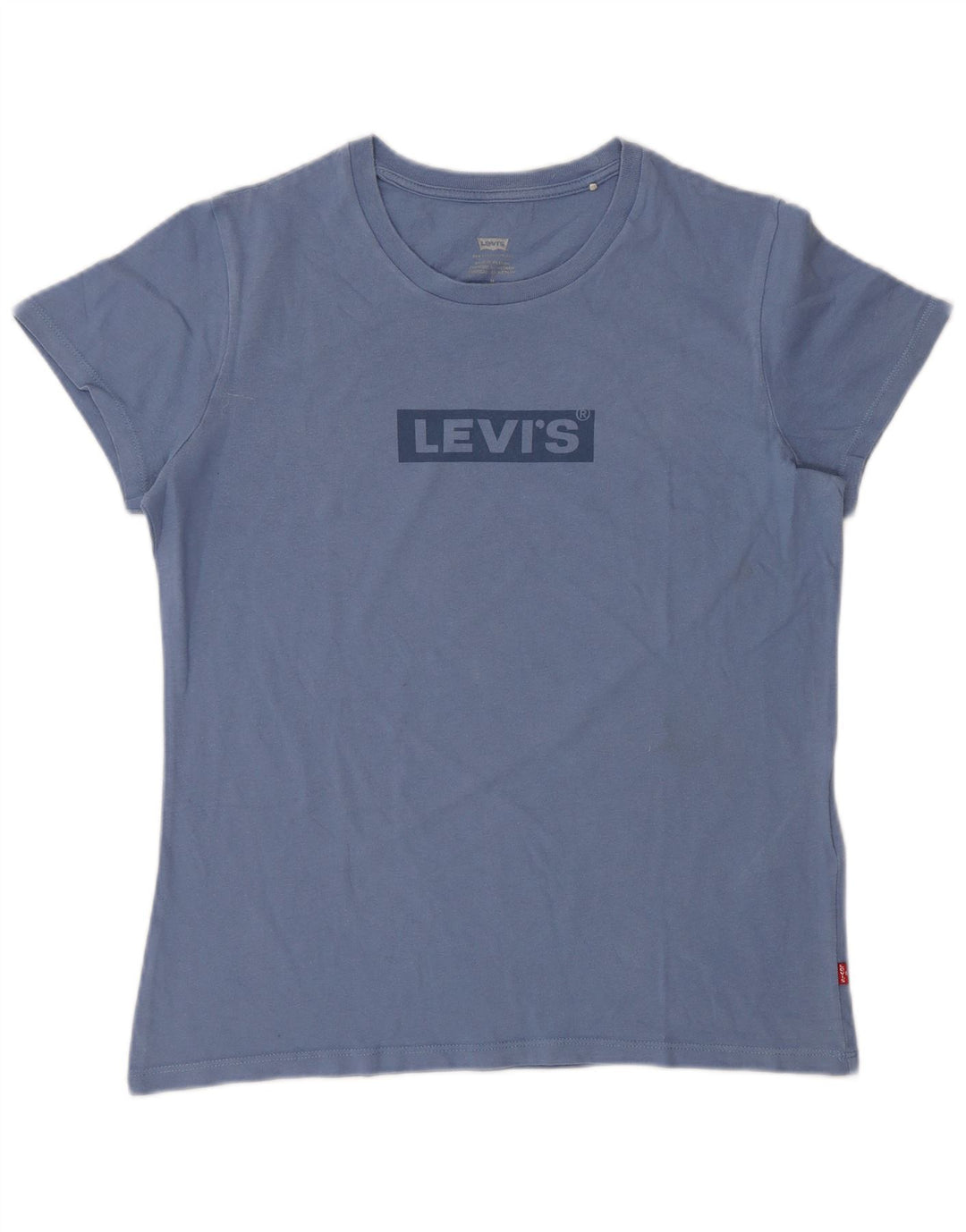 Levi's Grafisk T-shirt top til kvinder UK 14 Mellemblå bomuld