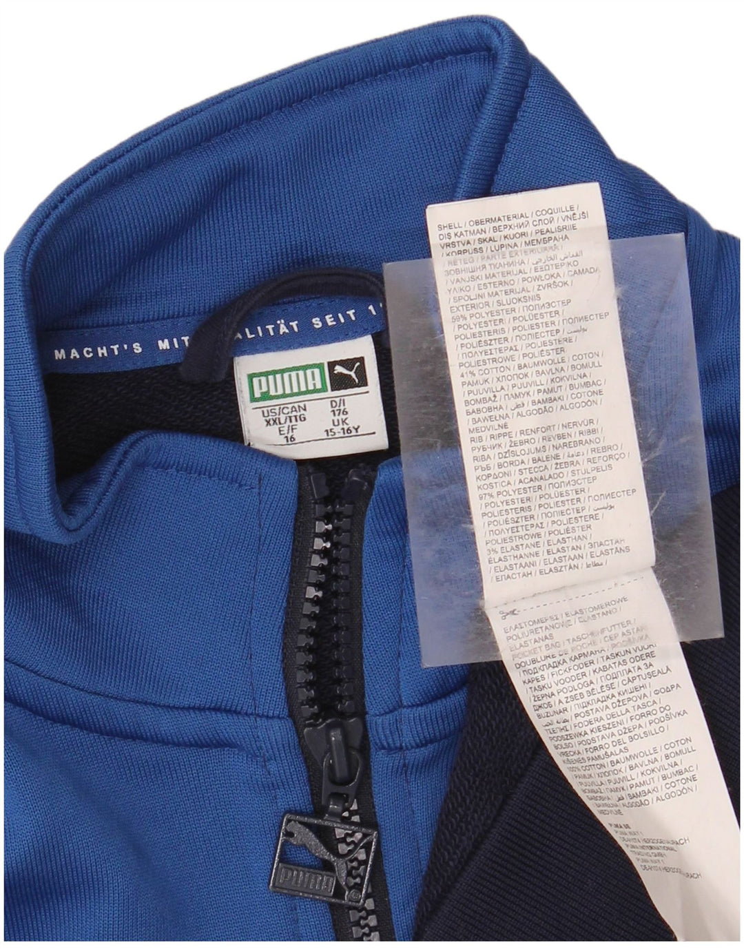 PUMA Træningsdragt topjakke til drenge 15-16 år Marineblå Colourblock Polyester