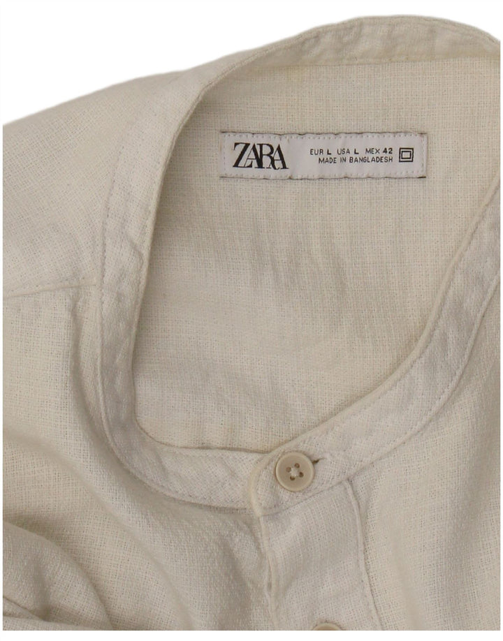 Zara Herre Pullover Shirt Large White