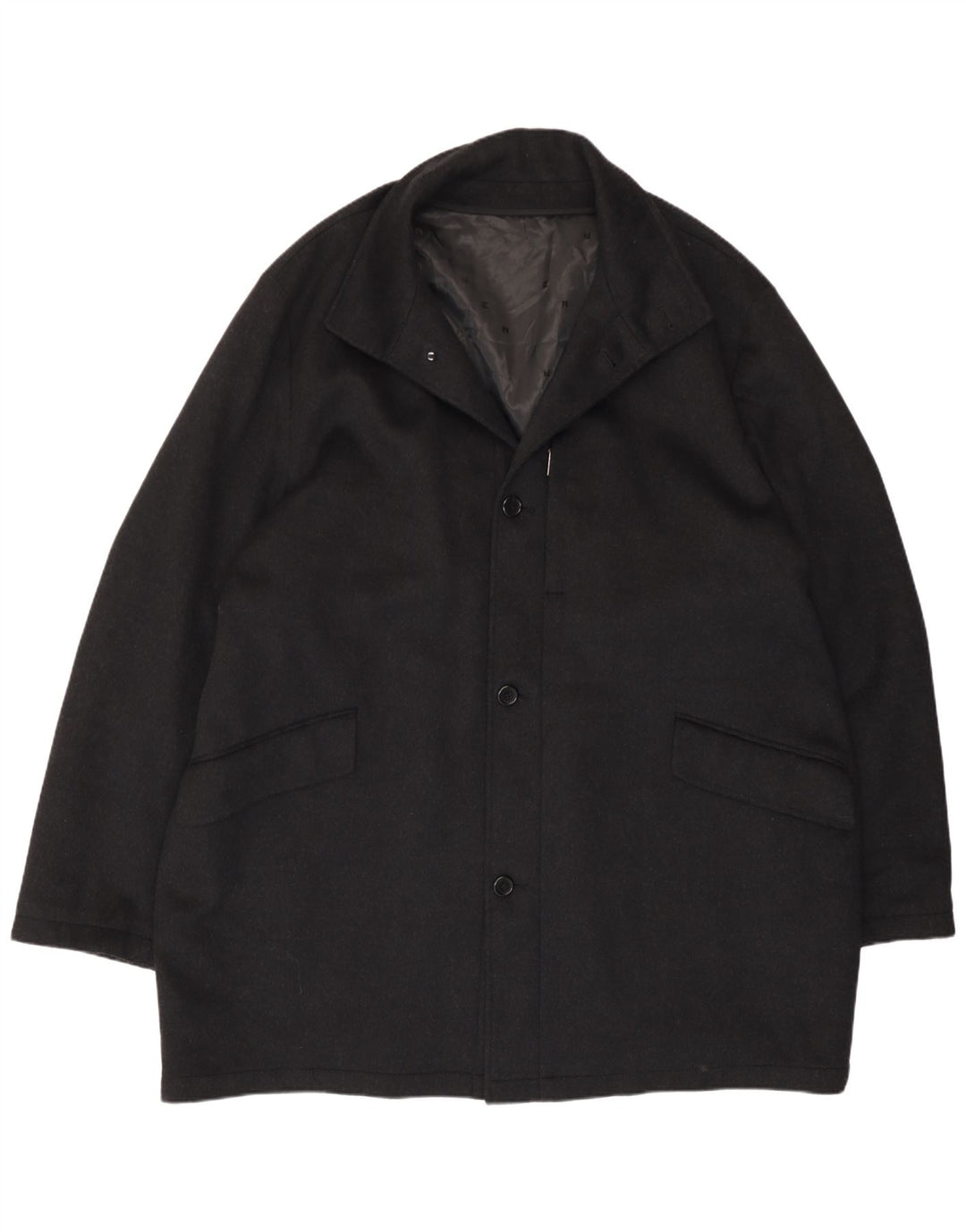 Pierre Cardin Herre Overfrakke IT 50 Stor Sort Uld