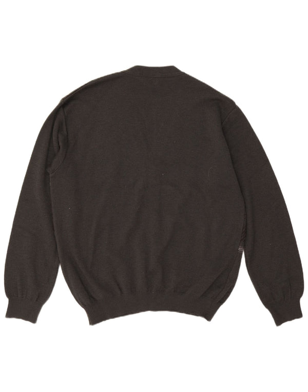 Montecatini Herre Cardigan Sweater XL Grå Geometrisk Merinould